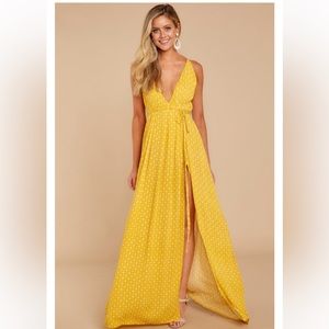 A one time fling yellow print Maxi Dress